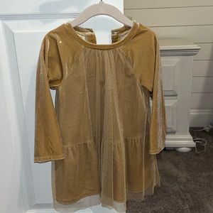 24 month dress for baby girl in gold